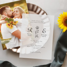 Romantische Minimalistische Monogramm-Hochzeit