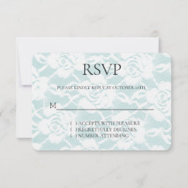 Romantische Minze White Roses Blumenhochzeit RSVP Karte