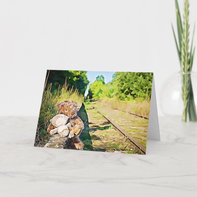 Romantische Miss Sie so viel Teddy Bears Bahn Stre Karte (Vorderseite)