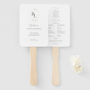 Romantische Mit Monogramm Anfänge Hochzeit Fächer