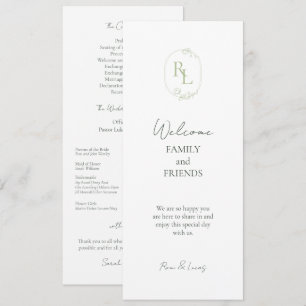Romantische Mit Monogramm Anfänge Hochzeit Programm