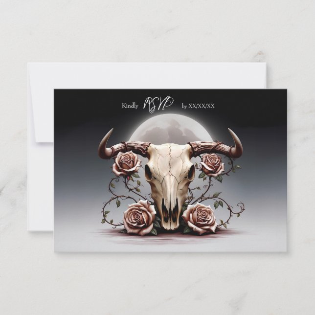 Romantische Mittelalterliche Blumenkuh RSVP Karte (Vorderseite)