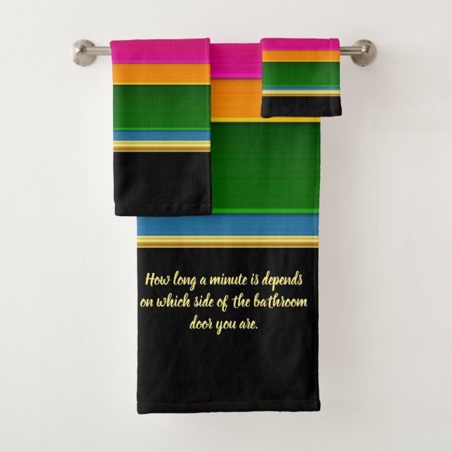 Romantische Modern Art Geometrie Regenbogenstreife Badhandtuch Set (Insitu)