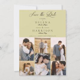 Romantische Moderne Chic Collage 6 Fotos Paar Save The Date