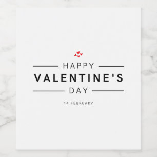Romantische Moderne Februar 14 Happy Valentine Weinetikett
