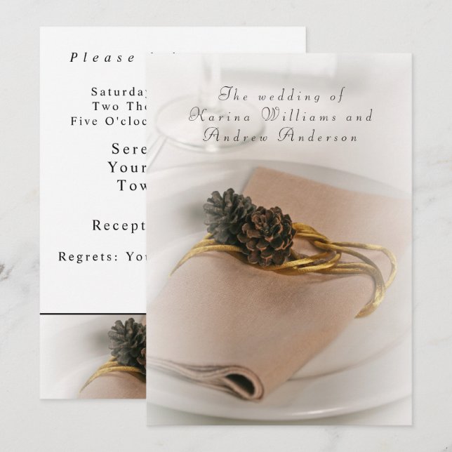 Romantische moderne Hochzeitseinladung Einladung (Vorne/Hinten)