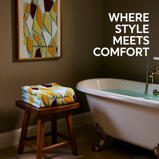 Romantische moderne Kunstgeometrie - gelb-orange w Badhandtuch Set (Von Creator hochgeladen)