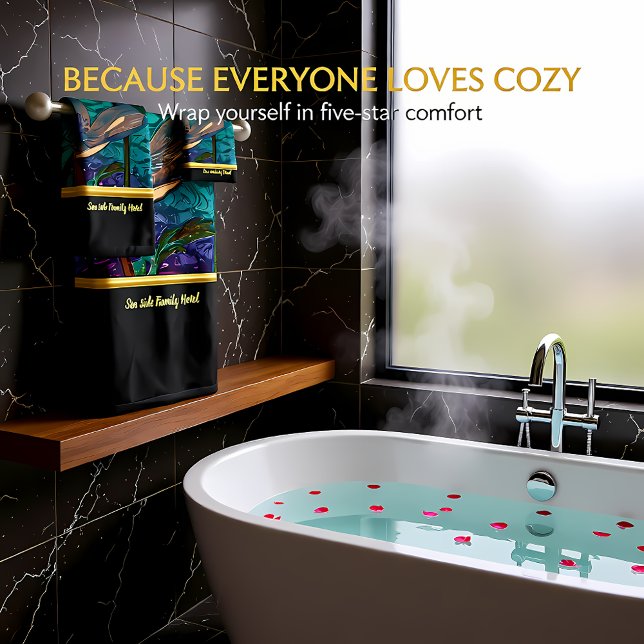 Romantische Moderne mit Goldfolie Blume Monogin Badhandtuch Set (Von Creator hochgeladen)