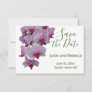 Romantische moderne Rosa Orchideen, Orchideen-Foto Save The Date
