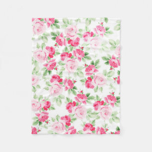 Romantische moderne rosa weiße trendy Rosen mit Fleecedecke