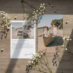 Romantische Momente moderne 3-Foto Hochzeit danke