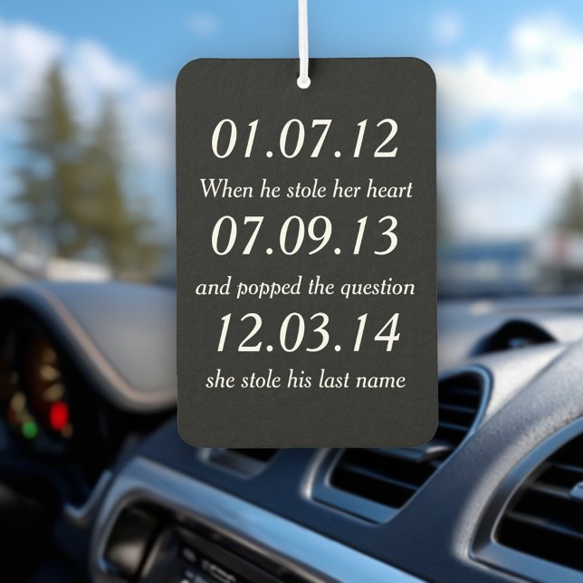 Romantische Momente Personalisiert Termine Gewohnt Autolufterfrischer (Von Creator hochgeladen)
