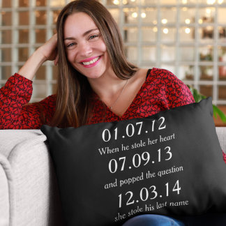 Romantische Momente Personalisiert Termine Gewohnt Zierkissen