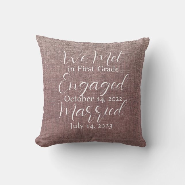 Romantische Momente Rose Gold Dates Throw Kissen (Vorderseite)