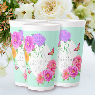 Romantische Monogram Peonies Garden Green Milchtasse