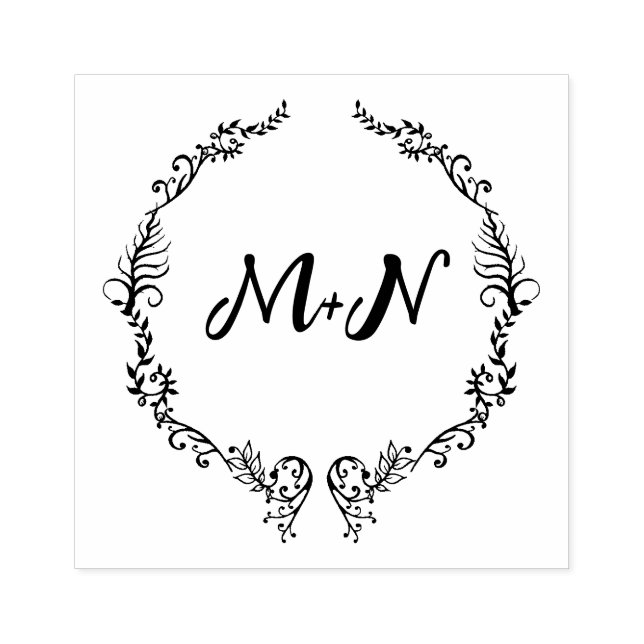 Romantische Monogramm-Hochzeit Gummistempel (Prägung)