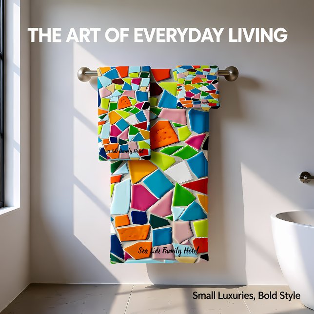 Romantische Mosaikmosaike der Modernen Kunst Badhandtuch Set (Von Creator hochgeladen)