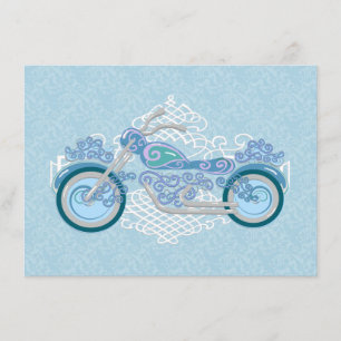 Romantische Motorrad-Hochzeitseinladung RSVP-Karte Einladung