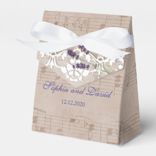 Romantische Musikblatt Lavender Wedding Custom Geschenkschachtel