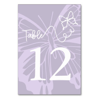 Romantische Mute Lavender Butterfly Garden Hochzei Tischnummer