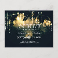 Romantische Nachtlichter rustikal Save the Date