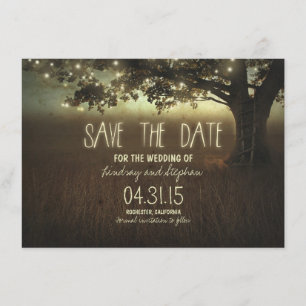 romantische Nachtlichter rustikale Save-the-Date-K Save The Date