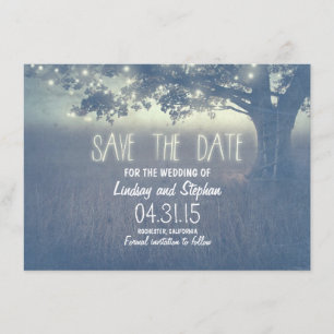 romantische Nachtlichter rustikale Save-the-Date-K Save The Date