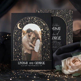 Romantische Nachtstars Hochzeiten Foto Einladung