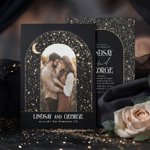 Romantische Nachtstars Hochzeiten Foto Einladung