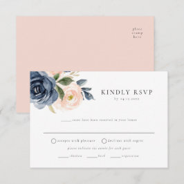 Romantische Navy Blumenkost UAWG Postkarte