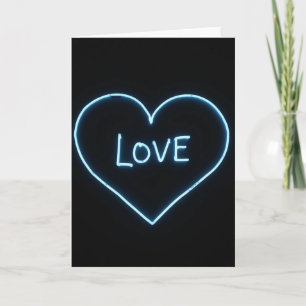 Romantische Neon-Herz-Liebeskarte Karte