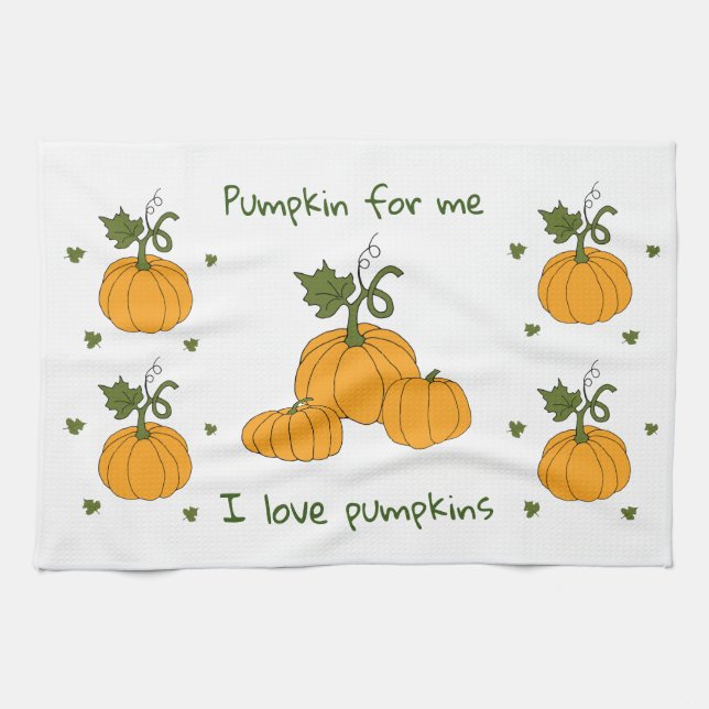 Romantische Niedliche Orangenkürbis Geschirrtuch (Horizontal)