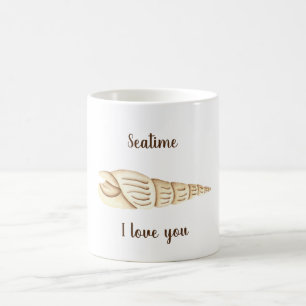 Romantische Niedliche Wasserfarbe Seatime Muschel Kaffeetasse