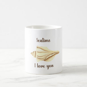 Romantische Niedliche Wasserfarbe Seatime Muschel Kaffeetasse