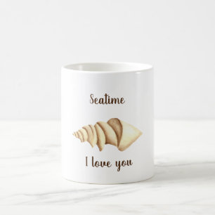 Romantische Niedliche Wasserfarbe Seatime Muschel  Kaffeetasse