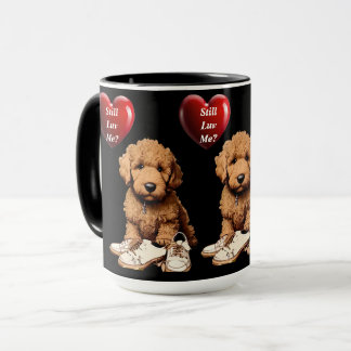 Romantische Niedliche Welpe mit Heart & Chewed Sho Tasse