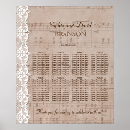 Romantische Notenblätter & Hochzeitskarten Poster