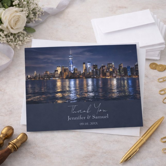 Romantische NYC-Skyline-Hochzeit Danke (Von Creator hochgeladen)