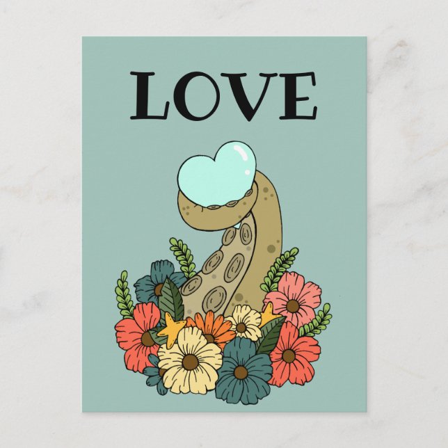 Romantische Octopus-Liebe Postkarte (Vorderseite)