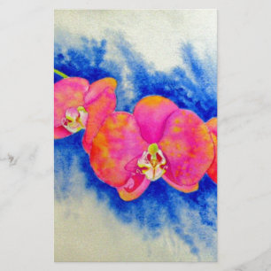 Romantische orangefarbene Aquarellmalerei Briefpapier