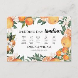 Romantische Orangen Citrus Hochzeitzeitzeitschrift Begleitkarte