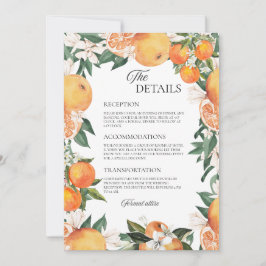 Romantische Orangen Hochzeitskarte Einladung