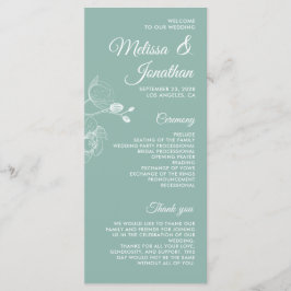 Romantische Orchideen Modernes Hochzeitsprogramm Menükarte