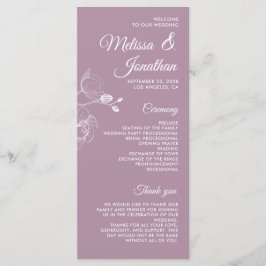 Romantische Orchideen Modernes Hochzeitsprogramm Menükarte