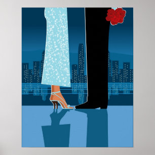 Romantische Paare in der Stadt Poster