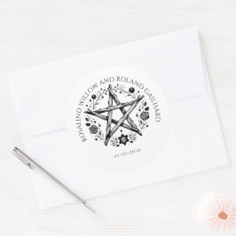 Romantische Pagan Wicca Hochzeit Runder Aufkleber