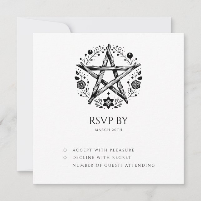 Romantische Pagan Wicca Wedding RSVP Einladung (Vorderseite)