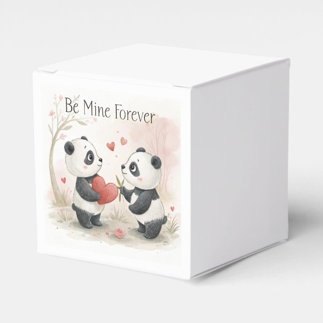 Romantische Panda-Karte - Seien Sie mein ewig Geschenkschachtel (Vorderseite)