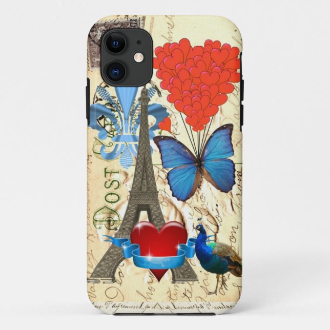 Romantische Paris-Collage Case-Mate iPhone Hülle (Rückseite)