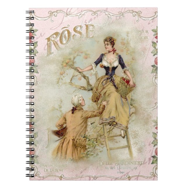 Romantische Paris Liebhaber rosa Shabbychie Notizblock (Vorderseite)